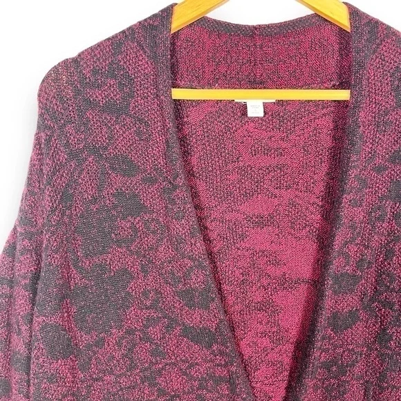 Textured Floral Sweater Cardigan - Picture 5 of 11